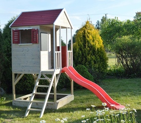 Casa de Aventuras de jardín para niños con plataforma para exterior
